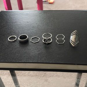 Silver rings bundle